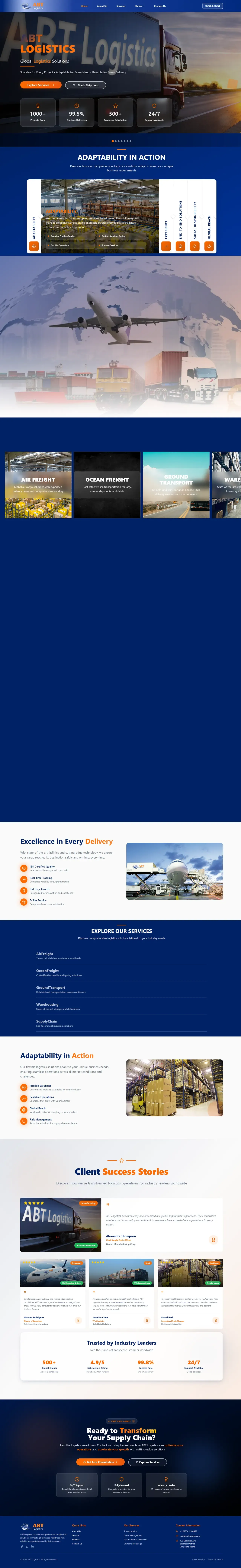 Screenshot of the ABT Logistics website built by ZAS TECH