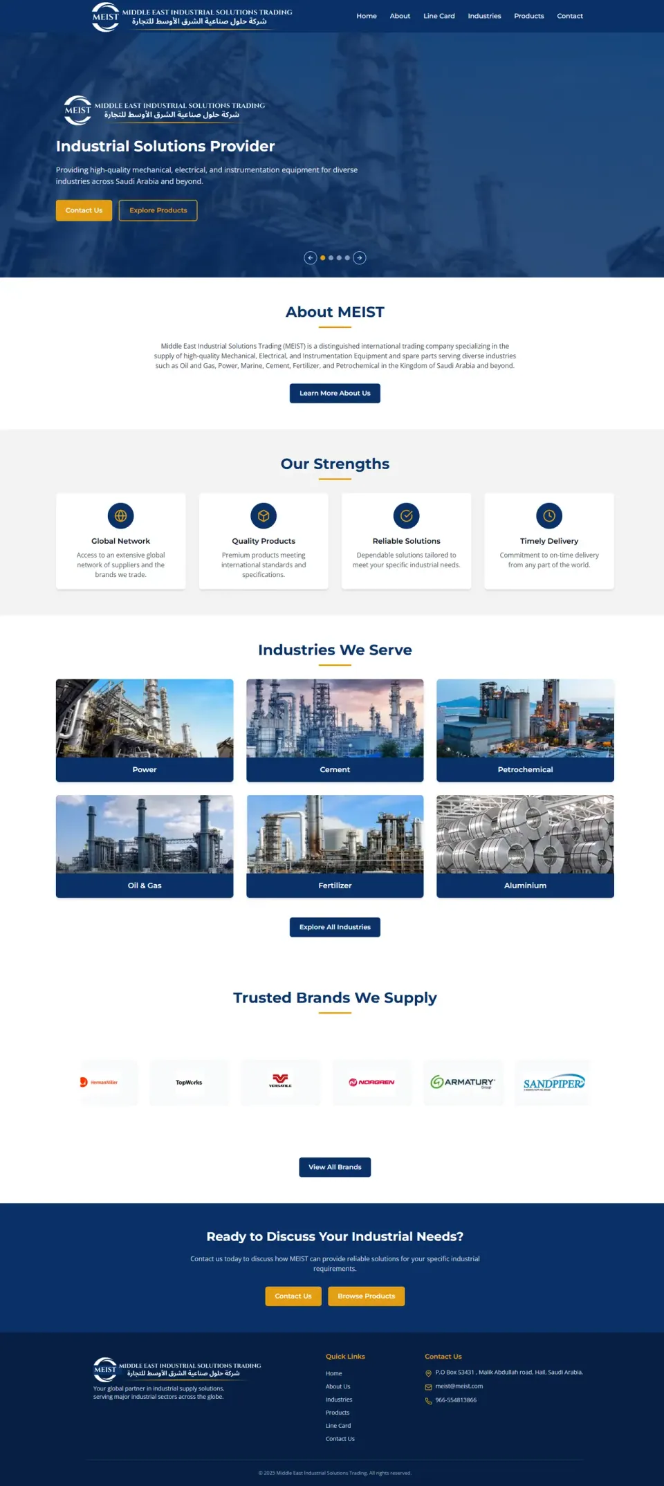 Screenshot of the Meist.sa website built by ZAS TECH