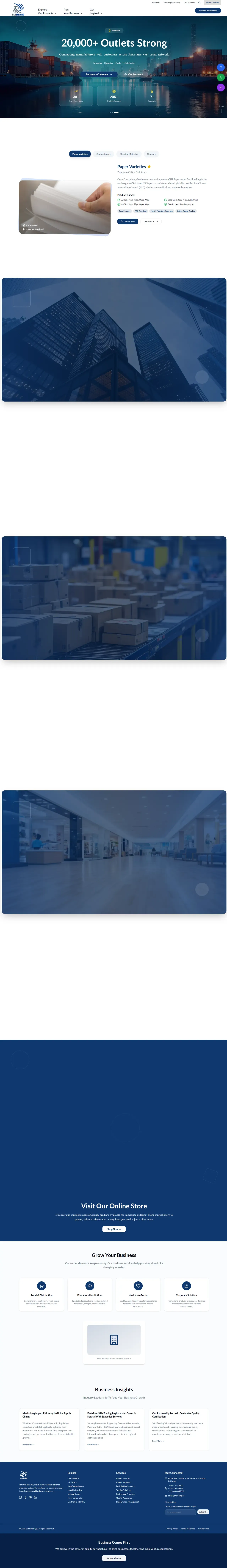 Screenshot of the SN Trading website built by ZAS TECH